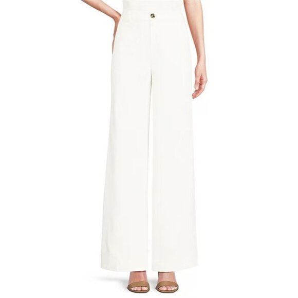 Lilly Pulitzer Colletti High Rise Wide Leg Trouser Pant SZ 6 Coconut White - Picture 2 of 11